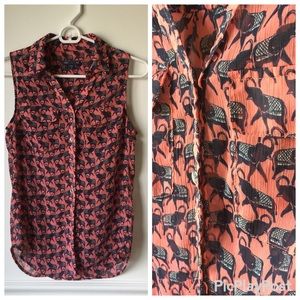 🛍BOGO Gap Sleeveless Elephant Top Buttom Up